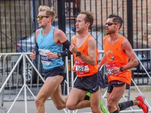 Ryan racing in a tight pack